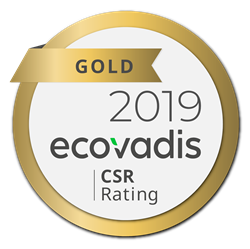 logo EcoVadis, gold CSR Rating