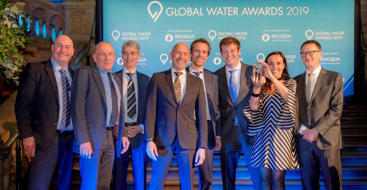Project team celebrating the obtained Global Water Award 2019