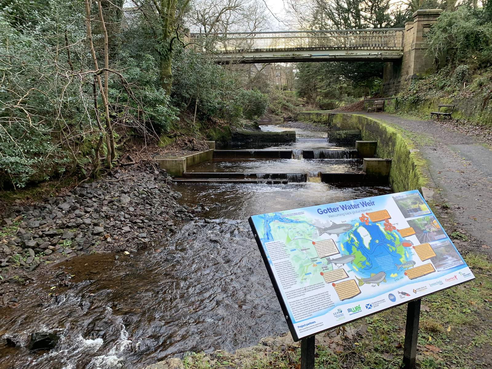 The water weir project at Gotter, Scotland