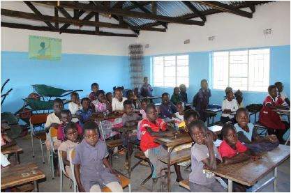 BrITE Foundation sponsored construction of toilet facilities in a new school building at Kasiya primary school in Zambia 