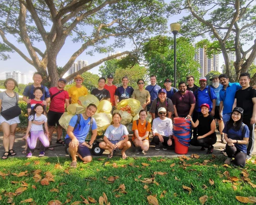 Colleagues in Singapore joined forces during World Cleanup Day.